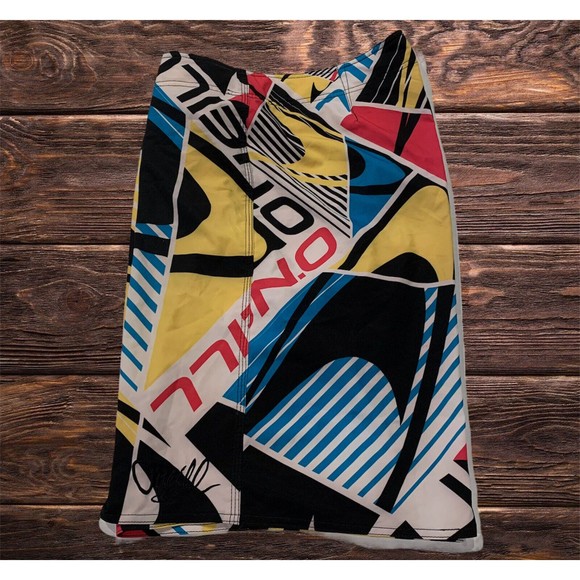 O’neill Men Surfing Swim Board Water Shorts Multicolor Colorful Pockets Size 38 - Picture 4 of 8